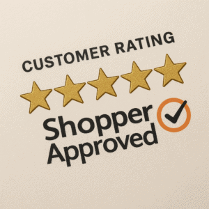 AI-gen "Shopper Approved 5-star ratings" badge